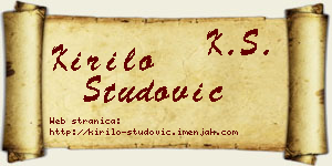 Kirilo Studović vizit kartica